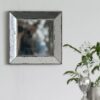 Distressed Square Accent Mirror, Traditional Style Framed Wall Mirror For Living Room, Entryway, Office, Bedroom, Hallway - Silver - Image 6