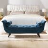 Alma - Tufted Flared Arm Entryway Bench - Teal Blue - Image 8