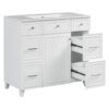 36" Bathroom Vanity With Sink, Soft Close Doors, And Adjustable Shelves Solid Frame - White - Image 13