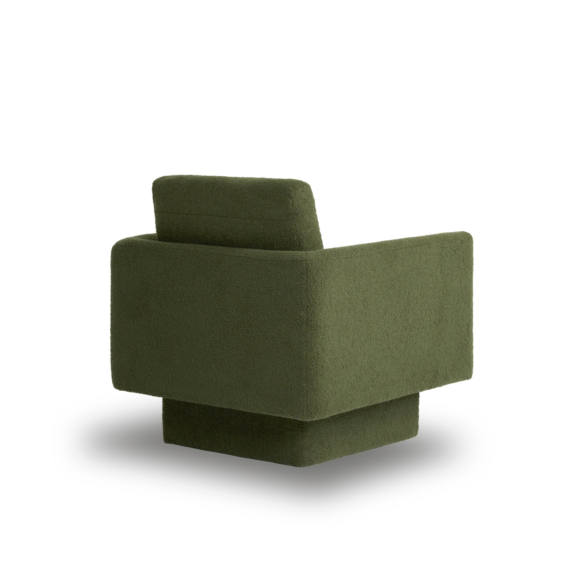 360° Modern Swivel Accent Chair Round Armchair, Thick Padded Single Lounge Sofa Upholstered Comfy - Green - Image 12