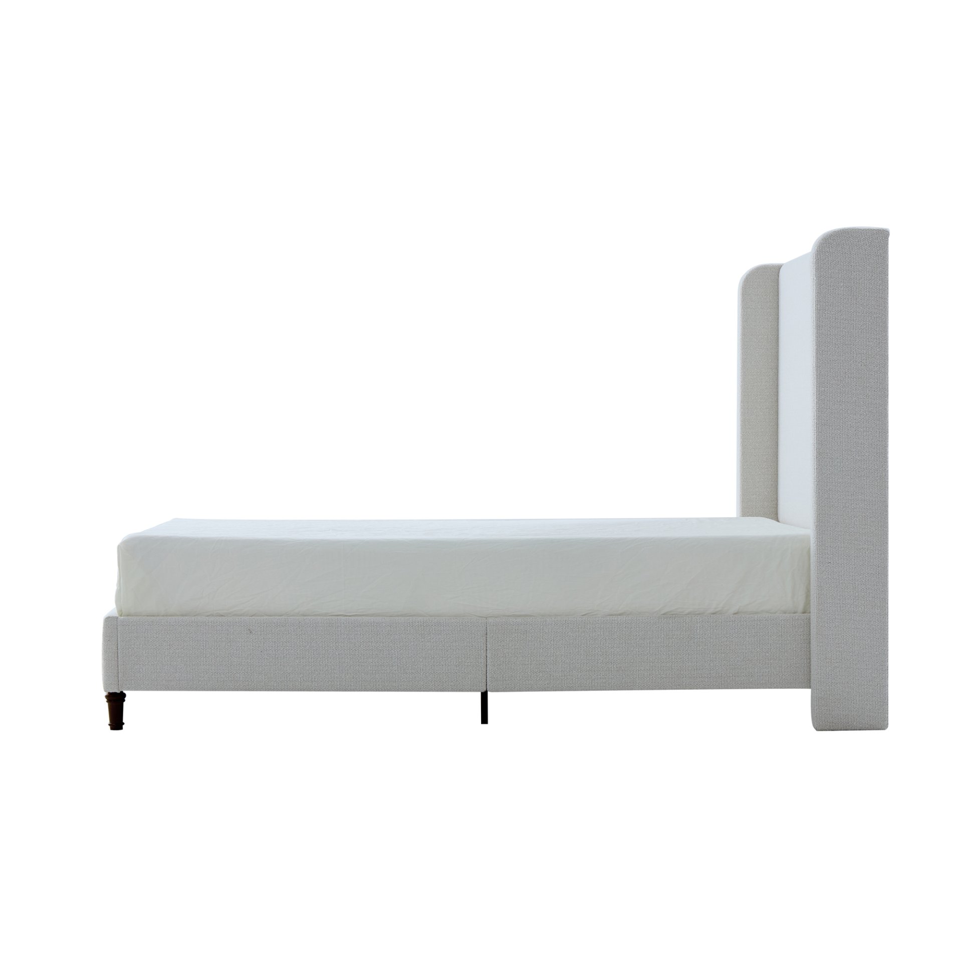 Harper - King Size Tall Headboard Upholstered Bed - Cream White - Image 11