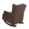 Amedou - Contemporary Tufted Wingback Rocking Chair - Dark Brown - Image 7