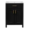 Bathroom Vanity Combo With Ceramic Sink, Luxurious Space-Saving Vanity, 2 Soft Close Doors - Black - Image 17