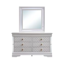 Verona - Dresser With Gold Handles And Faux Crystal Accents - White
