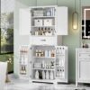 Bathroom Storage Cabinet With Multi Functional Storage Space, Drawer With Slide Rails, Adjustable Shelf - White - Image 6