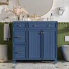 36" Bathroom Vanity With Sink, Soft Close Doors, Adjustable Shelves - Blue - Image 2