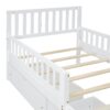 Twin Size Platform Bed With Guardrails On Both Sides And 2 Storage Drawers - White - Image 7