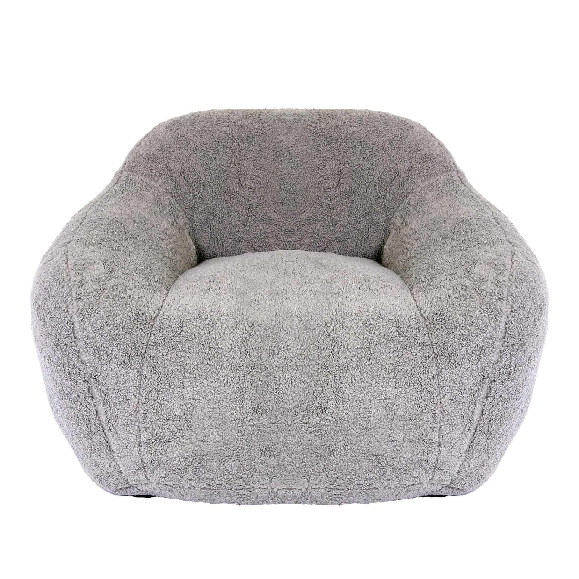Giant Bean Bag Chair For Adults, Spacious Memory Foam Bean Bag Sofa With Armrests Teddy Fabric, Comfy Seating For Living Room Or Bedroom - Light Gray - Image 9