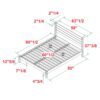 Queen Bed Frame Modern Minimalist Boho - Natural Pine - Image 6