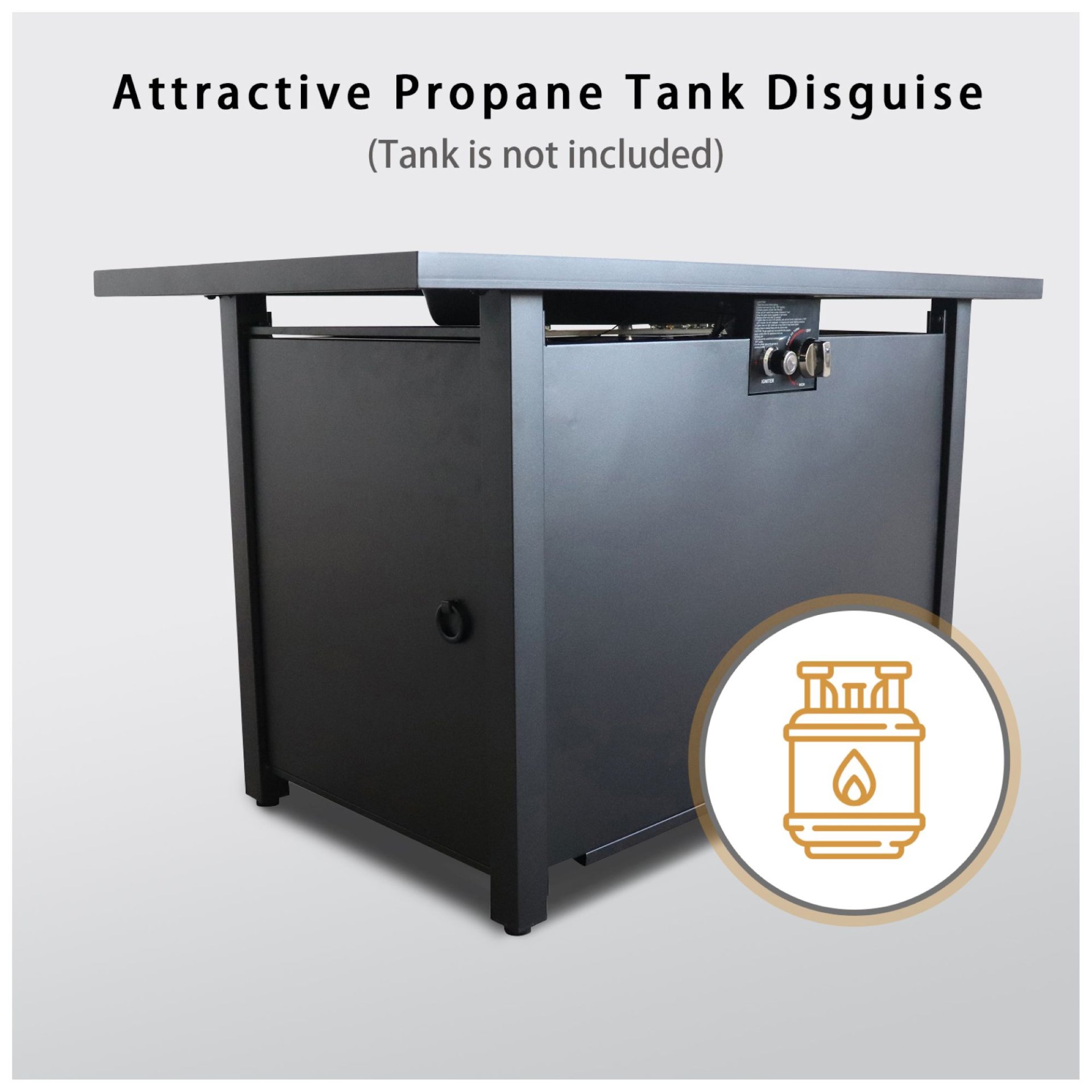 Outdoor Fire Pit Table With Lid - Black - Image 6