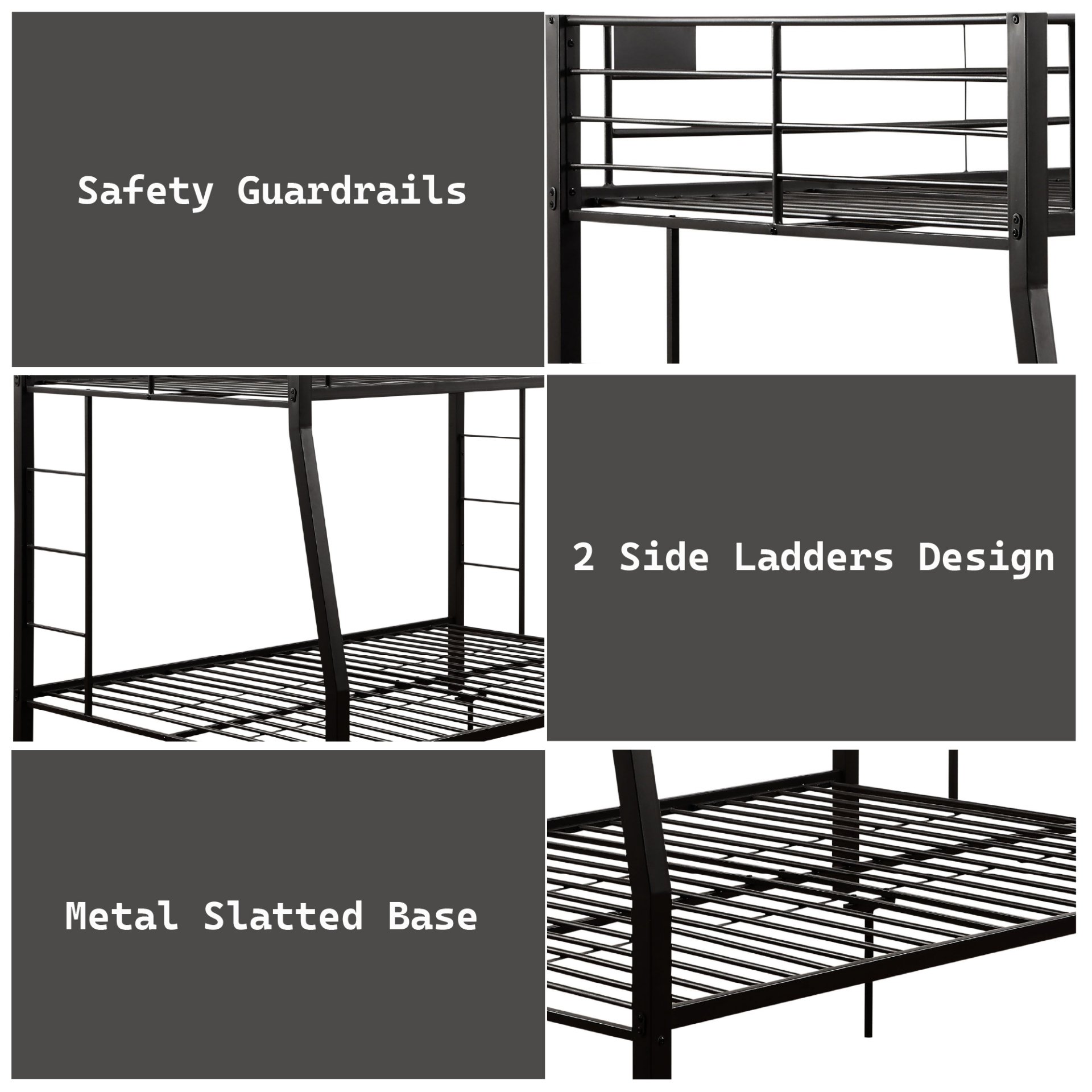 Limbra - Full Long Queen Bunk Bed - Sandy Black - Image 4