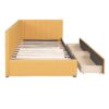 Twin Size Upholstered Daybed With 2 Storage Drawers, Sofa Bed Frame No Box Spring Needed - Yellow - Image 4