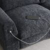 Sectional With Bluetooth Speaker Comfy Cloud Couch Set With Drop Down Table Cup Holders, USB Charger Storage Armrest Wide Seat Sofa - Dark Gray - Image 9
