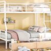 Full Long Over Queen Bunk Bed With 2 Drawers - White - Image 16