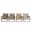Comfy Foldable And Portable Chair With Armrests, Indoor And Outdoor (Set of 4) - Brown - Image 4