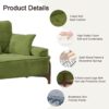 Cloud Velvet Deep Seated Sofa With Pillows - Green - Image 9