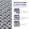 Interlocking Deck Tiles Plastic Waterproof Outdoor All Weather Anti-Slip Bathroom Shower Balcony Porch Strong Weight Capacity Upto 440 Lbs, Pebble Stone Pattern Pack Of 60 - Gray - Image 25