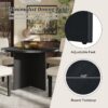 Topmax - 5 Piece Modern Round Dining Table Set Pedestal Kitchen Table Set With 4 Upholstered Dining Chairs For Studio, Apartment, Small Places - Black - Image 4