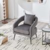 3 Piece Upholstered Sofa Set, Loveseat & 2 Accent Chairs For Small Living Spaces - Charcoal - Image 6