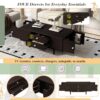 Modern Rectangle Coffee Table With Four Drawers, Wood Coffee Table With Metal Handles And Four Solid Wood Legs For Living Room - Brown - Image 5