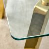Minimalist Rectangular Dining Table With Tempered Glass Top And en Metal Legs - Golden / Transparent - Image 10