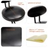 Bar Stools Upholstered Counter Height Barstools For Kitchen Island (Set of 2) Modern Leather Dining Chairs With Footrest - Black - Image 8