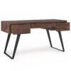 Lowry - Desk With Deep Drawers - Distressed Charcoal Brown - Image 2