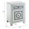 Noralie - Accent Table Mirrored Faux Dimaonds - Silver - Image 5