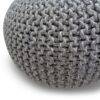 Nikki - Hand Knit Round Pouf - Gray - Image 5