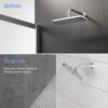 Elegant 6" Shower Arm With Flange, Stainless Steel Construction For Rain Shower Heads - Chrome - Image 7