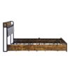 Contemporary Full Size Bed Frame With Storage Headboard Charging Station LED Lights And Metal - Black / Brown / Gray - Image 10