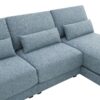 Oversized Deep Seat Sectional Sofa With Reversible Chaise, Loop Yarn Fabric 5 Seat Armless Indoor Furniture, Convertible L-Shaped Couch - Blue - Image 7
