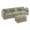 Modern Sofa Modular Sofa Couch Upholstered Corduroy, L - Shape Sectional Sofa With Side Storage Pockets For Living Room - Brown - Image 23