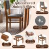 5 Pieces Rectangle Wooden Dining Table Set, Mid Century Modern Kitchen Table And 4 Upholstered Chairs For Home, Saving Space - Brown / Gray - Image 7
