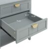 2 Drawer Side Table, American Style, End Table, Suitable For Bedroom, Living Room, Study - Light Gray - Image 6