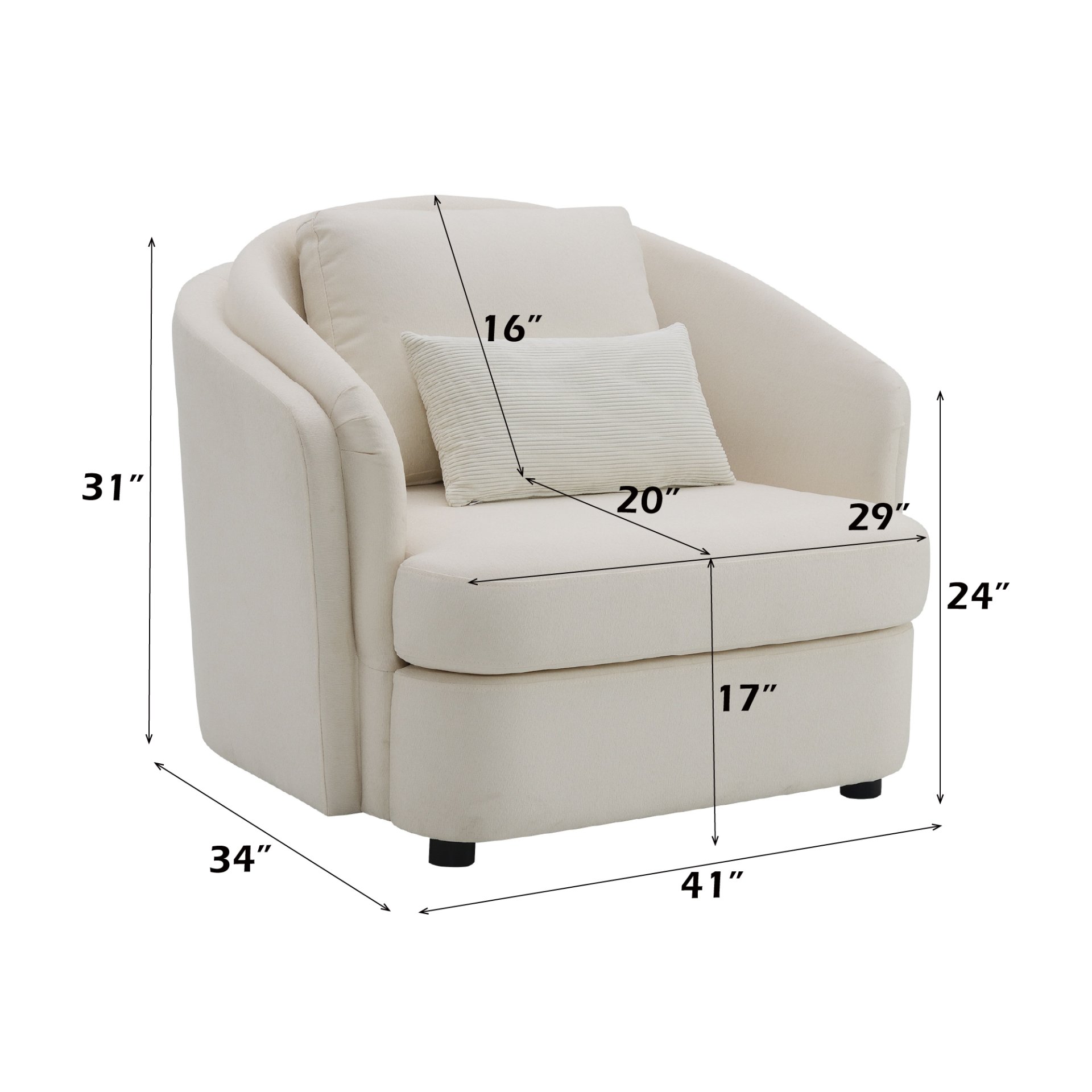 Mariko - 3 Piece Living Room Set Sofa Loveseat Chair - Beige - Image 4