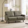 Mid Century Modern Loveseat Sofa With USB Ports, Removable Pillow Cover - Green - Image 2