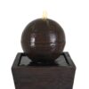 35.5" Tall Column Fountain With LED Lights, Retro Outdoor Decor, Weather Resistant Feature - Dark Brown - Image 11