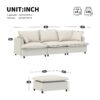 Sectional Sofa With Ottoman L Shaped Cloud Couch Set With Throw Pillows, Free Combination 4 Seat Modular Upholstered - Beige - Image 8