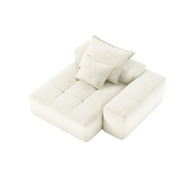 Modern Oversized Modular Sectional Sofa, Sparkling Chenille Fabric Soft Cushion Sofa With 2 Pillows, Diy Combination Tufted Sofa, No Assembly Required - Beige