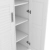 3 Door Shutter Wardrobe & Shelves - White - Image 11