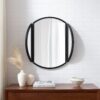 Modern Hinge Round Wall Mirror - Black - Image 5