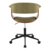 Vintage Mod - Mid-Century Modern Office Chair - Black / Walnut / Green - Image 4