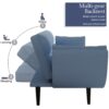 Sofa Soft Two Armrests Throw Pillow Pillow Comfortable Fit Apartment Bedroom Small Space - Antique Navy Blue - Image 6