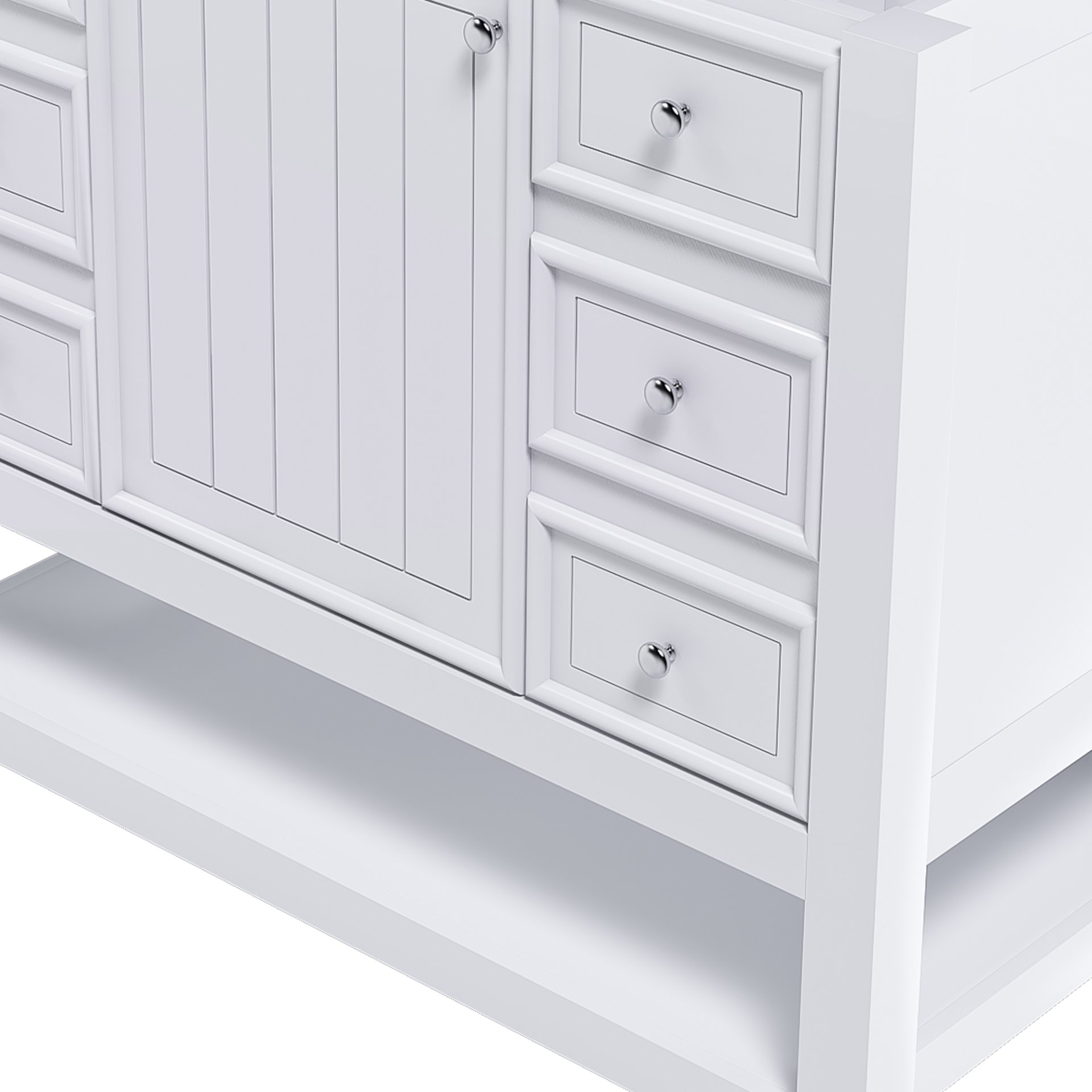 36" Bathroom Vanity With 1 Cabinet And 3 Drawers 1, Storage Solution - White - Image 14