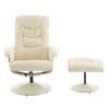 Recliner Chair With Ottoman 360° Swivel Massage Lounge Chair With 5 Point Vibration & Heated Seat 140° Adjustable Recliner - Beige - Image 14