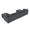 Chenille Modular Sectional Sofa, U Shaped Cloud Couch Set With Double Cushions, 6 Seat Sleeper Sofa Bed With Ottomans, Oversized Indoor Furniture - Dark Gray - Image 6
