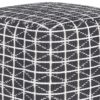 Noreen - Square Pouf - Slate Gray / White - Image 3