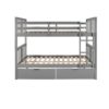 Full Over Full Bunk Bed With Drawers And Ladder For Bedroom - Gray - Image 5