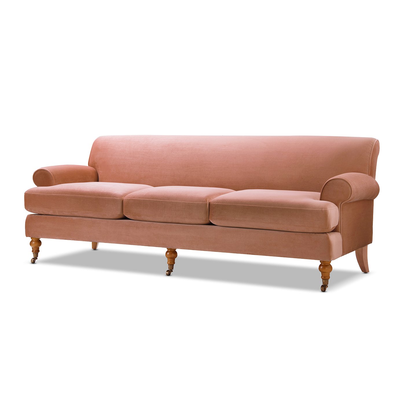 Alana Lawson - Three Cushion Tightback Sofa - Peach Orange - Image 3